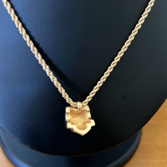 Christian Dior Vintage Rhinestone and Black Enamel Gold Plated Necklace - Picture 5 of 6